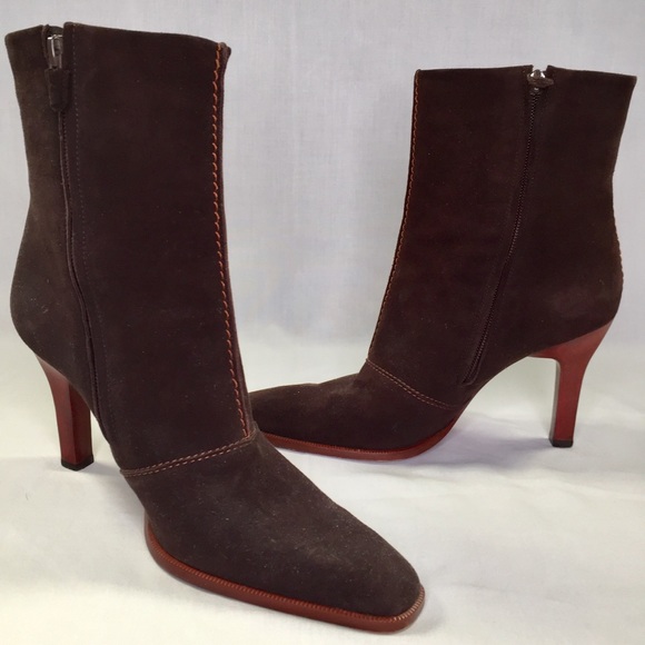 Tod's Shoes - Tod's chocolate brown suede boots 3.5" heel